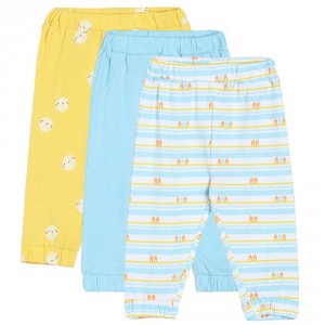 Miniklub Po3 Knit Bottom - Yellow/Blue/White, Newborn